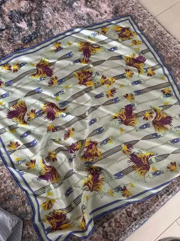 새상품! manipuri 실크 100% 꽃무늬 스카프