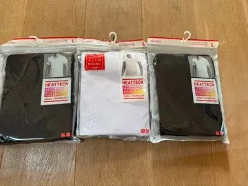 유니클로 히트텍 V넥T 화이트 & 블랙 L 3개 세트