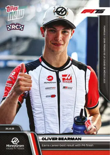 Topps NOW F1 Card 73 하스 루키 올리버 베어맨