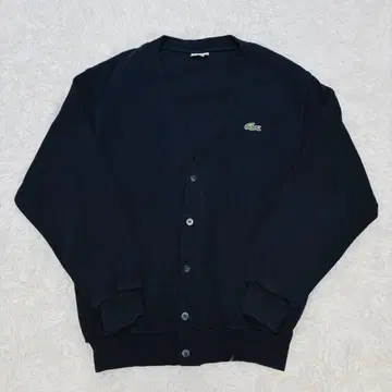 [ 컨디션 최상 ] 90s 라코스테 가디건 코튼 와니 로고 긴팔 네이비