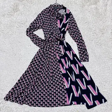 [택 포함 새상품] 수입 스텔라 마리나 올 패턴 원피스 허리 리본 보타이