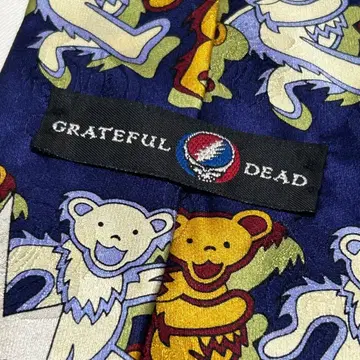 90s 빈티지 USA제 그레이트풀 데드 100% 실크 넥타이 새상품급