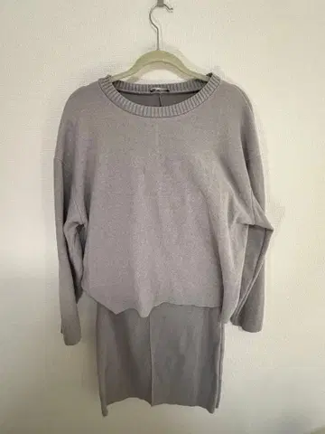 ZARA 그레이 긴팔 니트 셋업 L