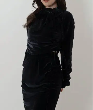 SENEE 리본 벨로아 상의