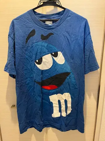 M&M's 캐릭터 티셔츠 파랑 L 사이즈 엠앤엠즈 구제 의류 인기