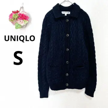 a4745 유니클로 네이비 케이블 니트 가디건 울 가을/겨울 S