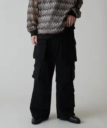 Lui's 멀티 포켓 데님 카고 팬츠