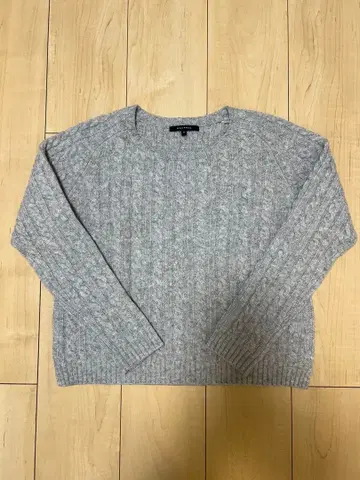 MACPHEE 케이블 짜임 크루넥 풀오버 그레이 캐시미어 혼방