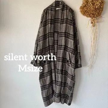 [사일런트 워스] M 여성용 체크 가운 캐주얼 브라운