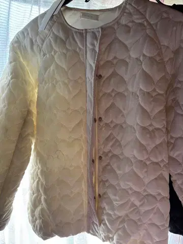 그린 파크 하트 퀼팅 블루종 화이트