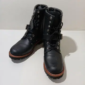 AVIREX 블랙 가죽 부츠 24cm