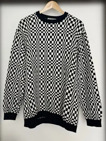 쿠티 cootie 체커 패턴 니트 스웨터 M 사이즈