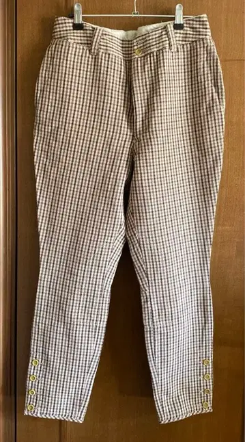 45R 울 코튼 체크 마비코 조퍼즈 팬츠