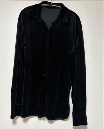 [ todayful ] 라운드헴 벨루어 셔츠 블랙