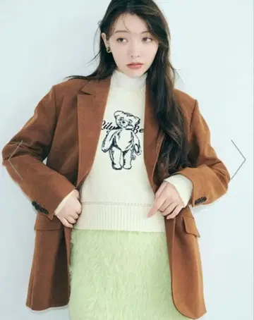 릴리 브라운 전개 오버 자켓 브라운