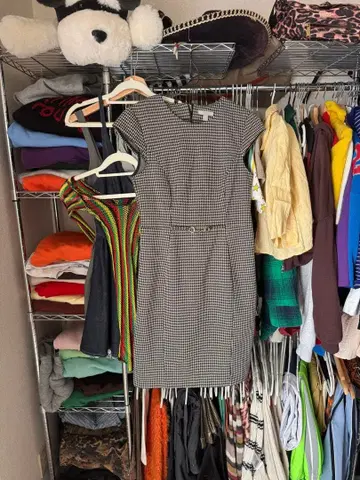 H&M 체크 무늬 슬리브리스 원피스