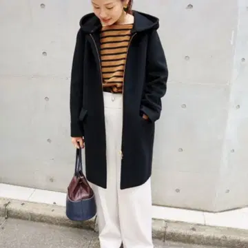 IENA 후드 코쿤 코트 블랙 34