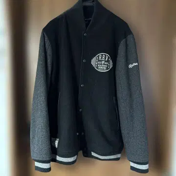 RealBvoice 바시티 자켓풍 자켓 블랙/그레이