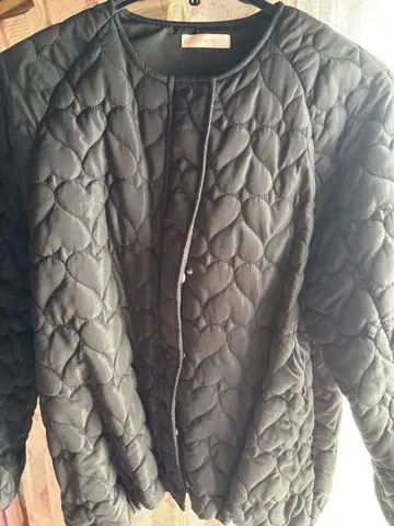 그린 파크 하트 퀼팅 블루종 블랙