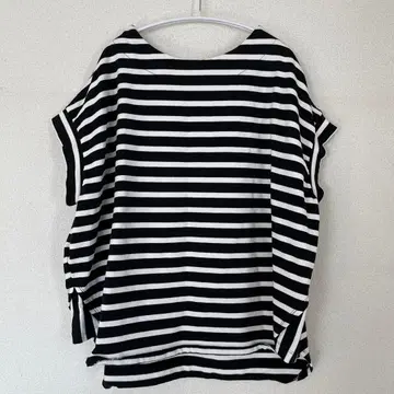 [ 새상품급 ] TANG / 코튼 천축 선염 보더 반팔 풀오버