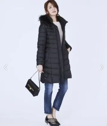 23구 시레 타프타 롱 다운 코트 32(XS) 네이비