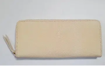 스팅레이 지퍼 장지갑 베이지