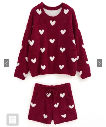 GRL 하트 무늬 상의 x 숏팬츠 니트 셋업 [ dr748 ]