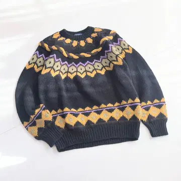 빈티지 디자인 니트 가디건 블랙 케이블P13