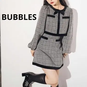 W614 BUBBLES 벨벳 리본 셋업