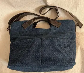 손바느질 네이비 나염 숄더 토트 겸용 백