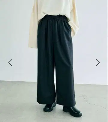 렙심 개더 와이드 팬츠 AW 블랙 프리 사이즈