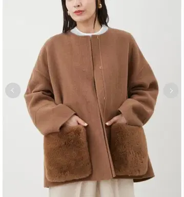 Mila Owen 2way 퍼 포켓 리버 코트