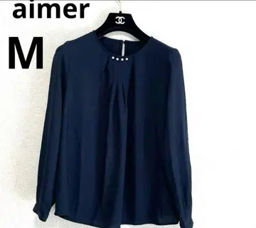 [ 새상품급 ] 에메 블라우스 네이비 사이즈 M 펄