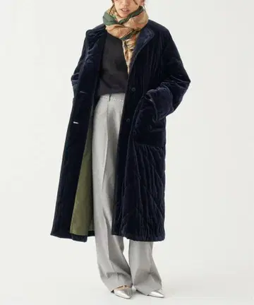 IENA LA BOUCLE LA BOUCLE 벨로아 퀼팅 코트