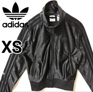 아디다스 블랙 파이어버드 여성 XS 핏티드 쇼트 크롭 광택 저지