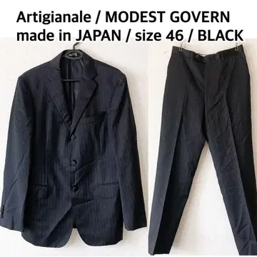 Artigianale 알티지아날레 스트라이프 수트 셋업 블랙