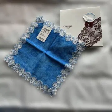 긴자와 레이스 눈사람 타월 손수건 블루 눈사람