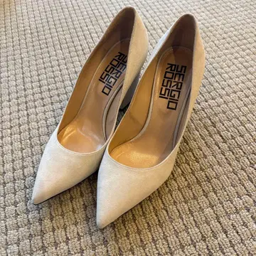 Sergio Rossi 아이스 그레이 스웨이드 펌프스