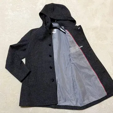 [ 새상품급 ] 다케오 키쿠치 블랙 그레이 하운드투스 패턴 코트 M