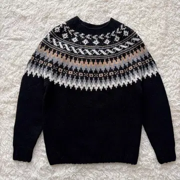 [ 새상품급 ] 모리스앤선즈 노르딕 무늬 니트 브라운 영국제 34