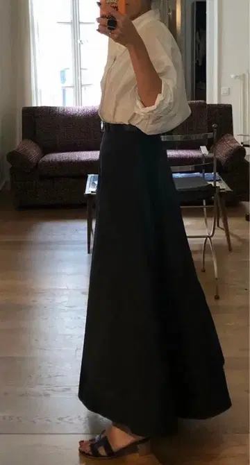 매디슨 블루 롱 플레어 스커트 00