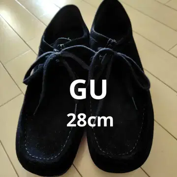 GU 스웨이드 모카신 신발 클락스 왈라비 스타일 28.0 블랙