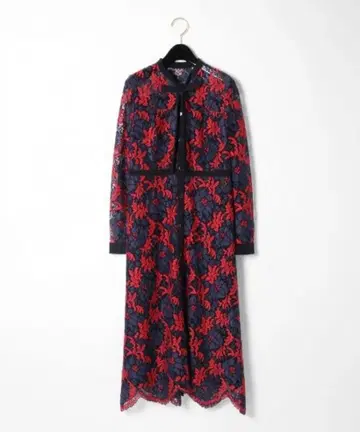 그레이스 콘티넨탈 레이스 보타이 원피스