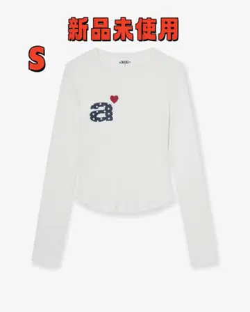 [ 새상품 ] aeae 화이트 긴팔 T셔츠 폴카 도트 프린트