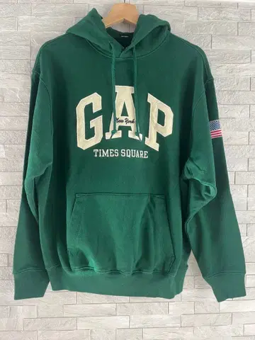 GAP TIMES SQUARE 후드 부착 후드티 그린