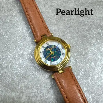 작동품 Pearlight 펄라이트 오팔 다이얼 쿼츠 손목시계