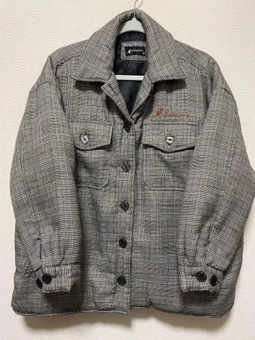 여성용 캉골 그레이 체크 캐주얼 자켓 M