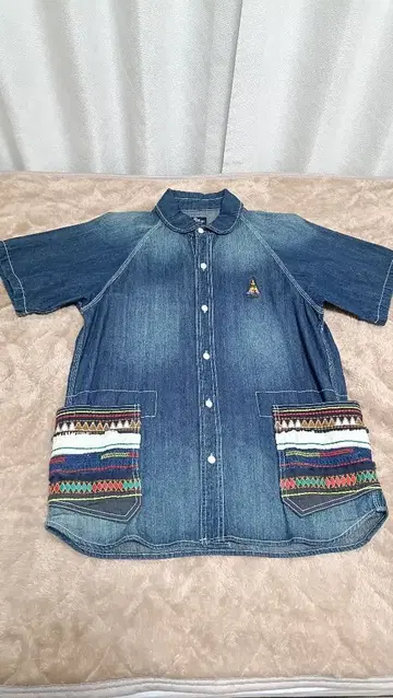 [ 미사용 새상품 ] GO SLOW CARAVAN 데님 셔츠 포켓 부착