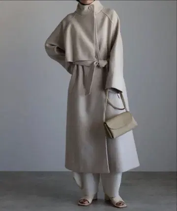 ap retro 아프레트로 베이지 스탠드 카라 코트 롱 코트