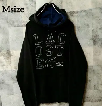 LACOSTE 라코스테 Msize 풀오버 후드티 블랙 프론트 로고